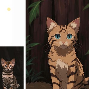 Cartoon Pet Portrait On CANVAS or DIGITAL Furry Baby Illustration Drawing | Cat Dog Bunny Horse Pet Commission from Photo | Memorial Pet