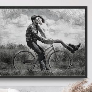 Personalized Digital Pencil Portrait From Photo - Commission Loved One Portrait, Anniversary Gift, Home Decor Wall Art, Digital Canvas Print