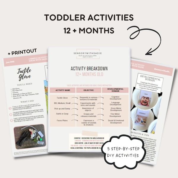 Toddler Activity Guide | 12 Months Old & Up | 5 Simple Sensory Activity Ideas | Step-by-Step | Using Materials at Home