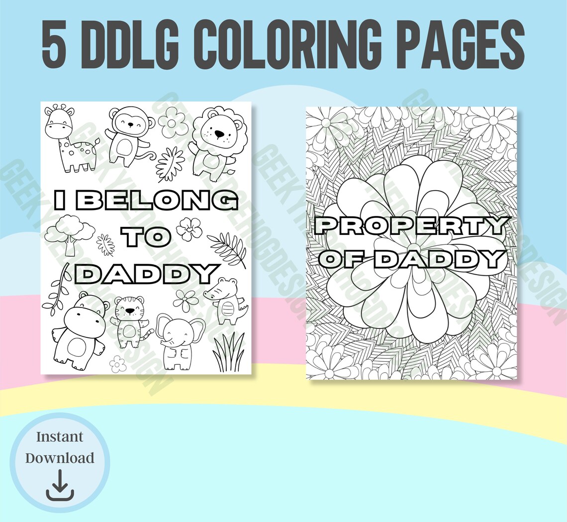 Coloring Pages, DDLG, ABDL, Yes Daddy, Babygirl in Training, Adult