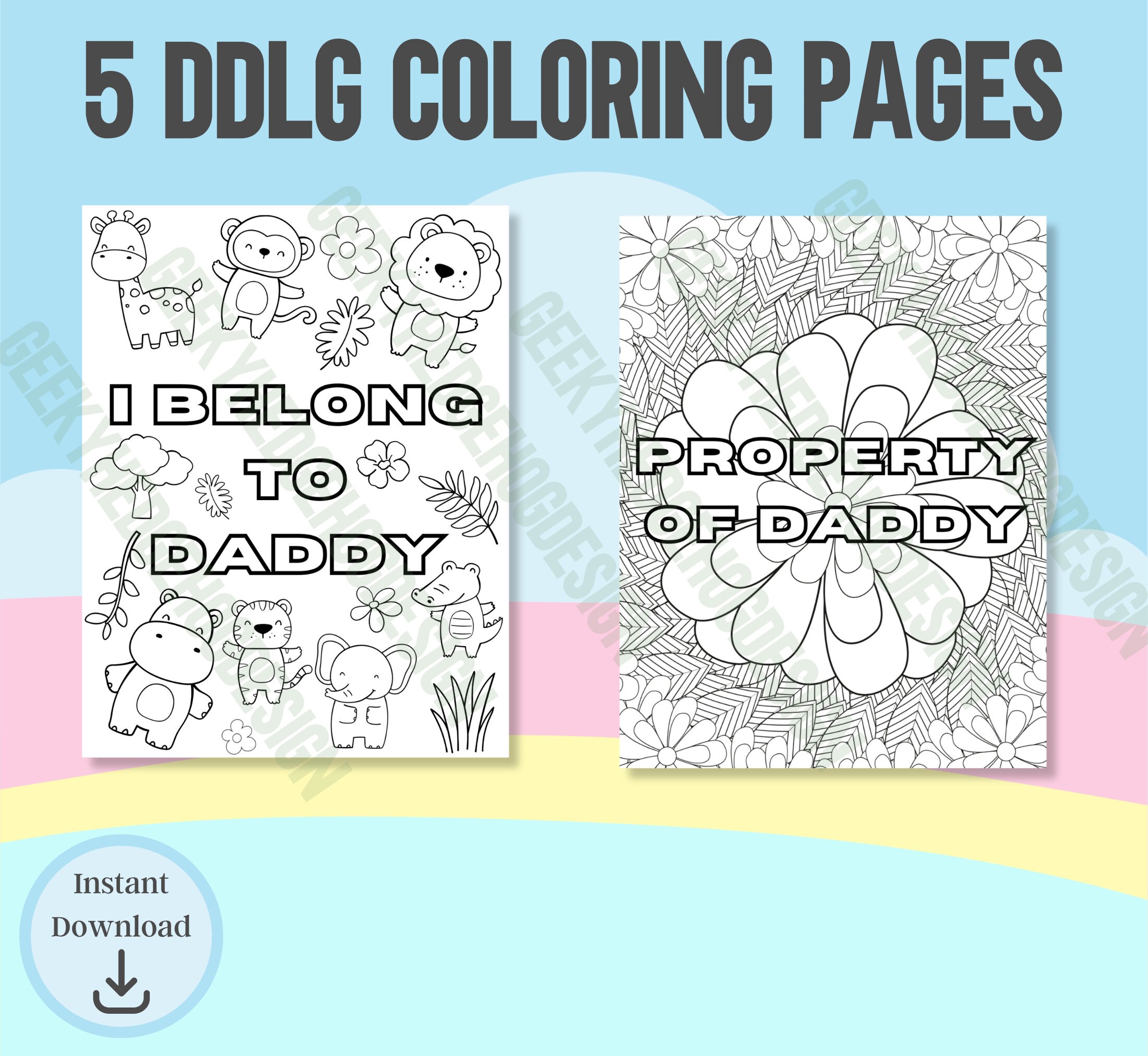 Coloring Pages, DDLG, ABDL, Yes Daddy, Babygirl in Training, Adult ...