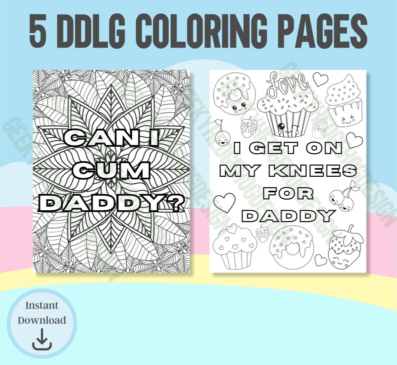 Coloring Pages, DDLG, ABDL, Daddy's Good Girl, Babygirl, Adult Coloring ...