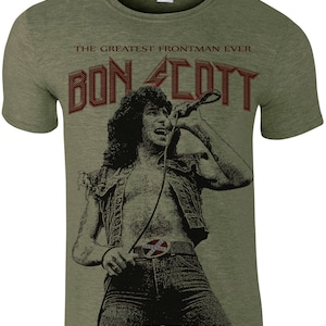 FREE P&P Bon Scott tribute men t shirt gift retro vintage music lead singer heavy rock