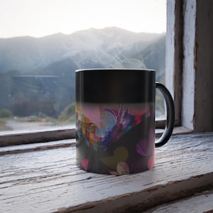 Taza que cambia de color - Maqueta de taza de café gigante, taza de café táctica, taza de cerámica de 11 oz, taza mágica que cambia de color con el calor para el hogar y la oficina