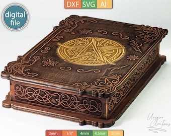 Mythic Arcane Dice Box Laser Template, 3 Inlays- for Storage and Gaming- Engraved Design- AI, SVG, DXF Files - Digital download