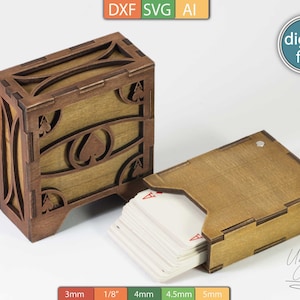 Sjabloon voor pokerkaartendoos (DXF, SVG, AI) (digitale download)