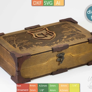 Laser cut box svg file, Giftbox, vector laser template, Glowforge, dxf laser cut template,