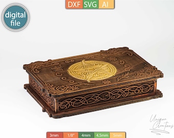 Laser Cut Files for Occult Keepsake Box, Trinket Box, Dice Tray, Witchy Decor SVG DXF