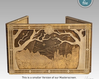 Laser Cut Dungeon Master Screen Template - Small Version - Landscape - Two Different Side Panels - Glowforge Compatible -DXF SVG AI Files