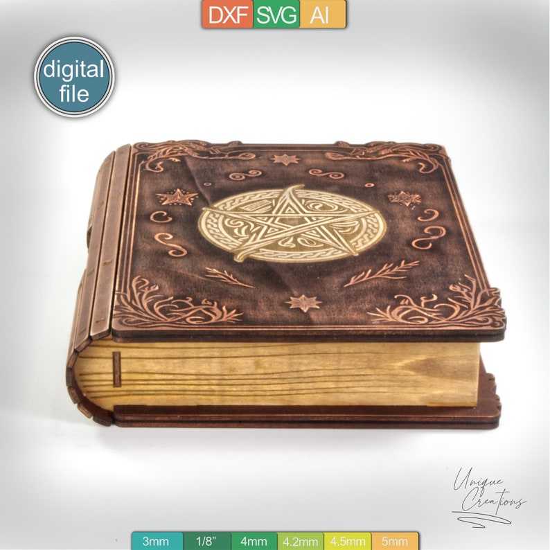 Arcane Spellbook Dice Box Laser Cut Template