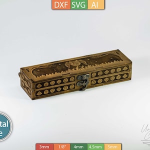Schnittvorlage für gravierte Würfelbox - DXF, SVG, AI - Digital Download -