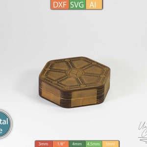 Laserschneidevorlage für gravierte Würfelbox - DXF, SVG, AI - Digitaler Download -