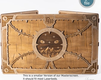 Laser Cut Dm Screen Template SVG DXF AI | Dungeon Master Screen Glowforge Compatible | DnD Rpg Game Master Screen File