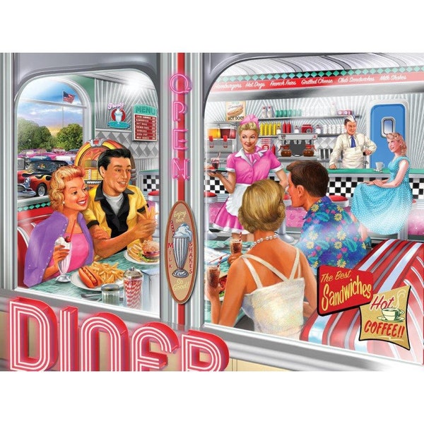 Diner Double Date by Bigelow Illustrations Diamond Painting Kit