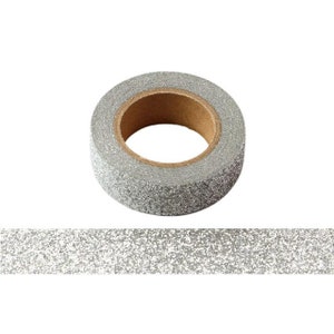 Ruban washi pailleté argenté (1 rouleau)