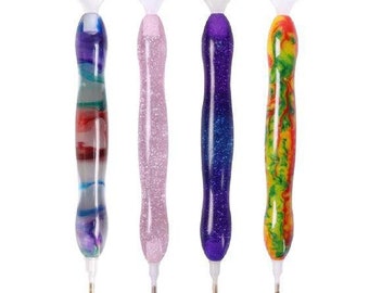 Chunky Acrylic Diamond Painting Drill Pen, Hand Turned Comfort Grip, Ergonomic Diamond Art Pen, Interchangeable Tips