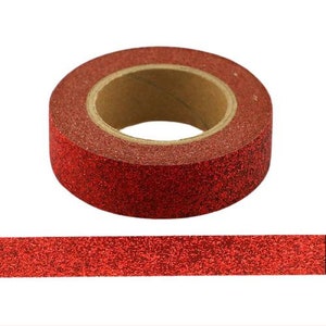 Red Glitter Tape, Sheet or Roll, High Tack, Choose Your Size 