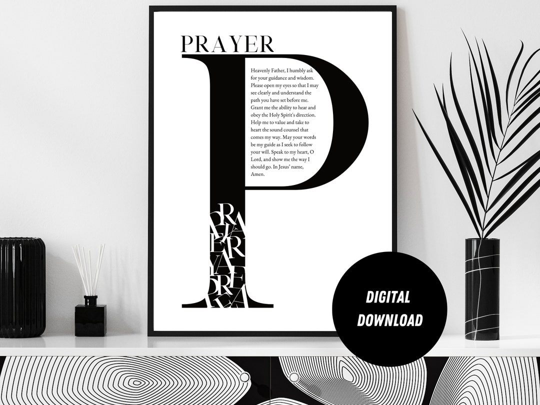 Christian Typography Wall Art | Aesthetic Prayer Art | DIGITAL Download ...