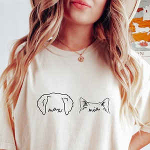 Chemise oreilles chien et chat personnalisée, chemise maman chien, chemise amoureux des chiens, chemise papa chien, chemise amoureux des chats, chemise amoureux des animaux de compagnie, chemise papa chat, chemise maman chat