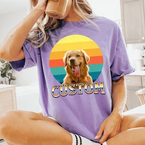 Comfort Colors Dog Cat Portrait Shirt, Custom Dog Shirt, Custom Dog Shirt,Personalized Dog Mom Dad Shirt, Dog  Cat Lover Gift,Cat Owner Gift