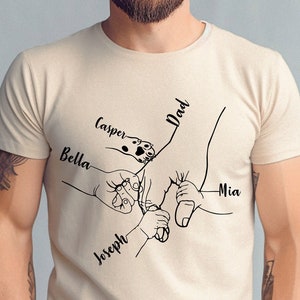 Custom Dad Shirt with Pet and Kid Names, Custom Dad Shirt, Personalized Father Shirt,Dog and Cat Lover Shirt ,Father&#39;s Day Gift, Fur Dad