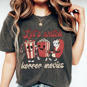 Comfort Colors Let&#39;s Watch Horror Movies Shirt, Horror Movies Tee, Scary Movie Shirt, Horror Shirt, Halloween Shirt, Halloween Gifts
