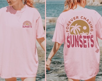 Comfort Colors Retro Sunsets Shirt, Summer Shirt, Vacation Shirt, Beach Shirt, Summer Vacation Shirt, Summer Boho Shirt, Summer Outfit