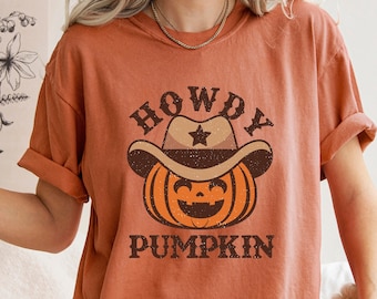 Howdy Pumpkin Western Halloween Shirt, Spooky Halloween Shirt, Pumpkin Shirt, Cute Pumpkin Halloween, Comfort Colors Tee, Cowboy Cowgirl Tee