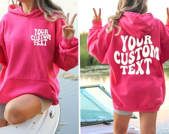 Personalized Hoodie, Custom Text Hoodie, Your Text Here, Customize Text, Women Men Unisex, Personalized Text Shirt, Add Your Own Text