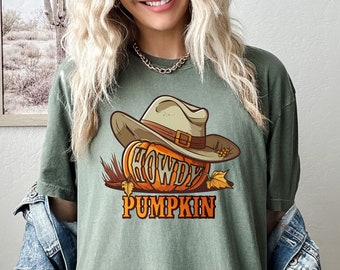 Howdy Pumpkin, Vintage Pumpkin, Hallowen shirt, Western Halloween, Cowboy Halloween Tee, Halloween Cowboy Shirt, Halloween Cowgirl Shirt