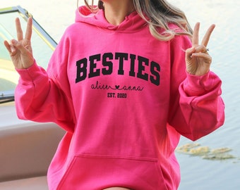 Personalized Besties Hoodie, Best Friend Shirts, Sisters Shirt, Custom Best Friends Shirt, Gift for friends, BFF Gifts For Women