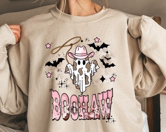 Halloween Boo Haw Shirt, Western Halloween Sweatshirt, Halloween Vintage Sweatshirt, Funny Halloween Shirt, Cowgirl Halloween Shirt