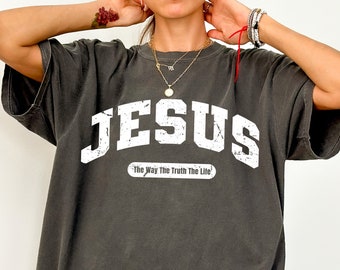 Comfort Colors Jesus T-Shirt For Men and Women, Christian Streetwear, Jesus T-Shirt, Christian Shirt, Aesthetic Clothes, Bible Verse Shirt