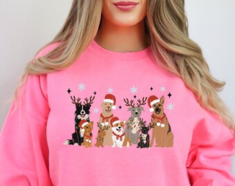 Christmas Dogs Sweatshirt, Dog Owner Christmas Gift, Holiday Sweater, Christmas Shirt, Dog Lover Shirt, Holiday Shirt, Dog Mom/Dad Shirt