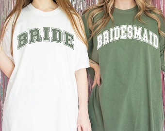 Comfort Colors Custom Bride Shirt,  Bridal Party Gift, Custom Bridesmaids Shirt, Personalized Bachelorette Party Shirt, Honeymoon Gift