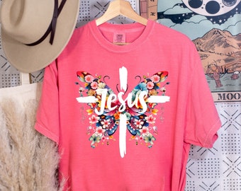 Comfort Colors Jesus T-Shirt For Men and Women, Christian Streetwear, Jesus T-Shirt, Christian Shirt, Aesthetic Clothes, Bible Verse Shirt