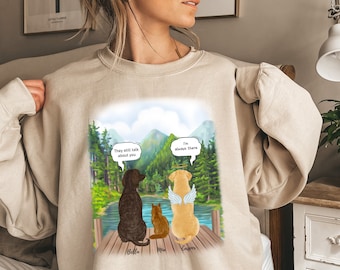 Custom Dog and Cat Portrait Sweatshirt, Dog Mom Sweatshirt, Dog Lover Sweatshirt, Custom Dog Cat Sweatshirt, Cat Dad Shirt, Pet Lover Gift