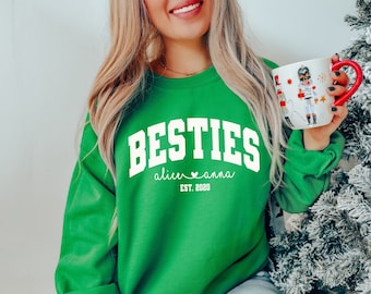 Custom Besties Sweatshirt, Best Friend Sweatshirt, Best Friend Birthday Gift, Sisters Shirt, Custom Best Friend Gift,  BFF Gifts