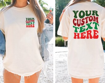Custom Comfort Colors Shirt, Personalized Text Shirt , Custom Wavy Text Shirt, Personalized T-Shirt, Custom Shirt, Custom Birthday Gift