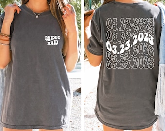 Retro Custom Bride Shirt, Custom Bridesmaids Shirt,Personalized Bacelorette Party Shirt , Bridal Gift,Honeymoon Gift,Bachelorette Party Gift