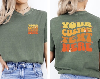 Custom Fall Theme Tshirt, Personalized Text Shirt, Thanksgiving Gift, Halloween Shirts, Autumn Tee, Fall Shirt, Custom Fall Gift