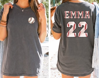 Comfort Colors® Custom Baseball Shirts, Personalized Sports Shirt, CustomName Jersey Shirt, Baseball Mom Tee, Game Day shirt For Her or him