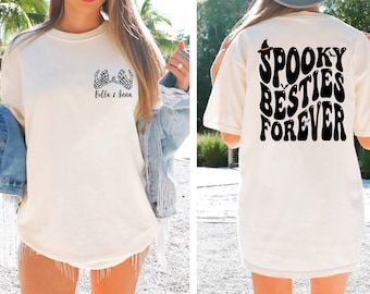 Custom Spooky Besties Forever Shirt, Sisters Shirt, Besties Spooky Season Tee, Custom Halloween Shirt, Funny Best Friend Shirts