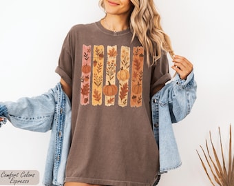 Comfort Colors Floral Pumpkin Shirt, Pumpkin Fall Shirt, Pumpkin Patch Shirt, Cozy Season Shirt, Vintage Fall Shirt, Pumpkin Season Shirt