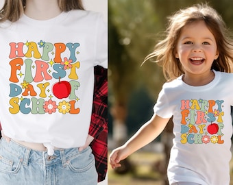 Happy First Day of School Shirt, Retro Teacher Shirts, Back to School Shirt, Back to School Shirt ,School Shirt,Teacher Team Shirts