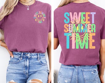 Comfort Colors Neon Sweet Summer Time T-Shirt, Beach Life Shirt, Sunshine Shirt, Trendy Summer Sun Tee, Distressed Beach Shirt, Beach Gift