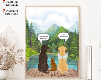 Custom Dog Memorial Gift, Cat Mom, Dog Lover Gift, Custom Dog/Cat Portrait, Digital Print or Poster, Dog Memorial Gift , Pet lover Print