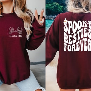 Personalized Witch Besties Pullover Hoodie Back - Gift Idea For Halloween/Witch Lovers/Besties - I'm The Bestie