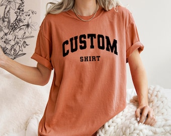 Custom Comfort Colors Shirt, Personalized Text Shirt , Custom Wavy Text Shirt, Personalized T-Shirt, Custom Shirt, Custom Birthday Gift