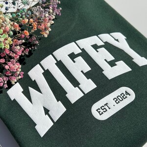 Puff Wifey Sweatshirt, Embossed Wife Sweatshirt, Bride Sweatshirt, Puff Print Sweatshirt, Bridal Shower Gift, Gift For Bride,Engagement Gift